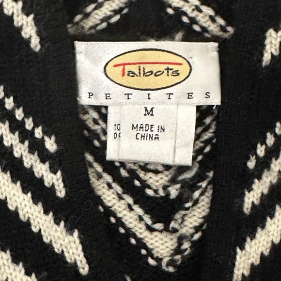Vintage Talbots Petites 100% Wool Women’s Zip Up Sweater Size Medium - Picture 4 of 8